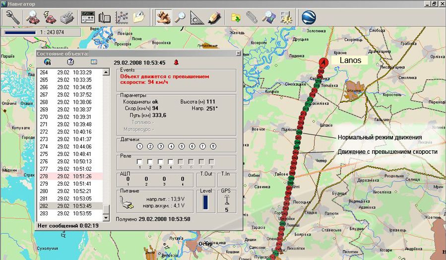 контроль движения и скорости